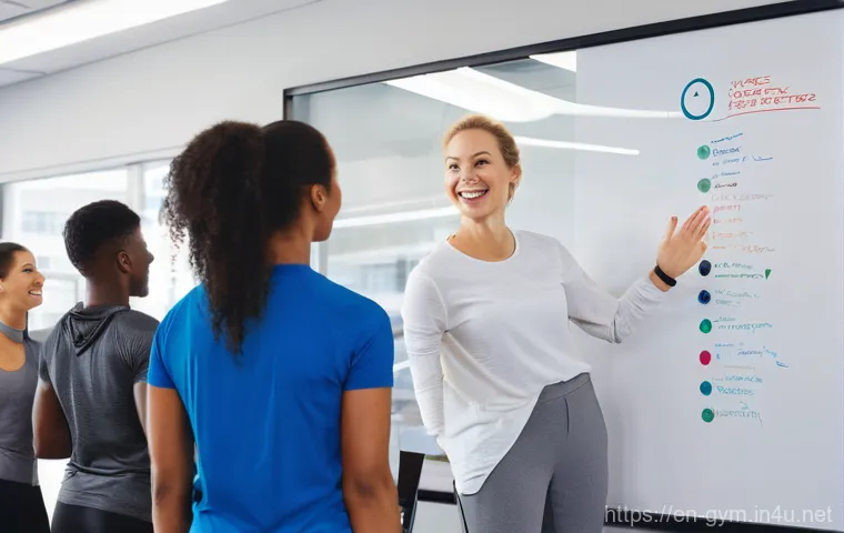 피트니스 경영사 면접 예상 질문과 답변 - **Prompt:** A diverse, professional fitness manager, either male or female, in their late 30s to ear...